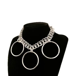 custom made by hand large 3 o ring half persian chainmail necklace